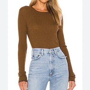 VINCE Microstripe Brown Sweater Size M